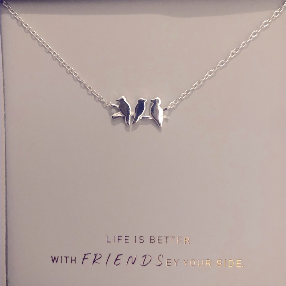 Sterling silver 3 bird necklace “18
